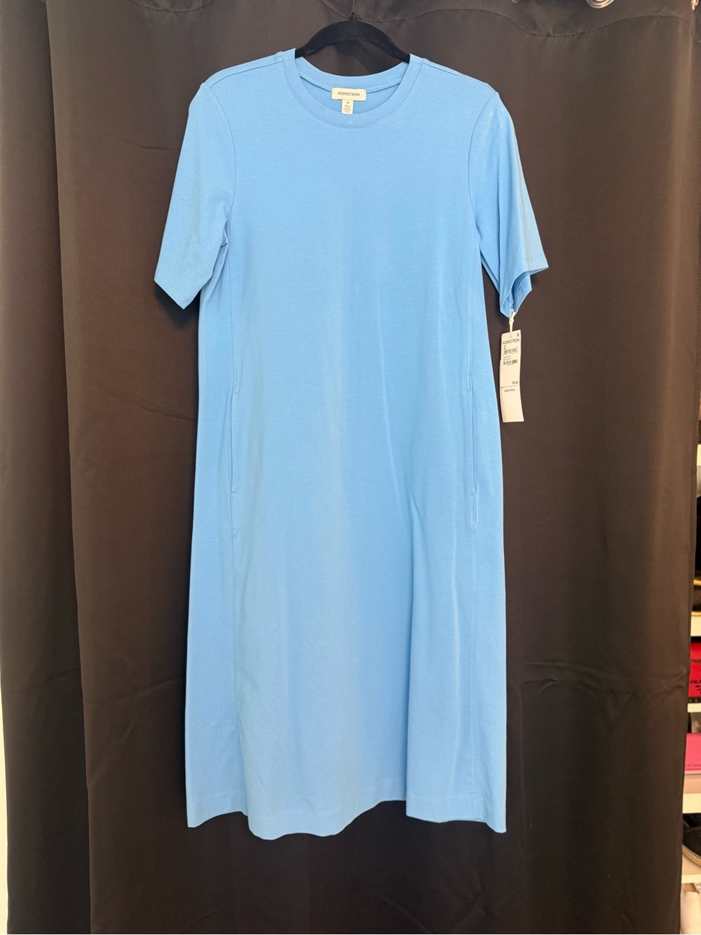 Nordstrom Light Blue Crewneck Midi Dress